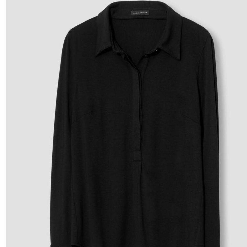 Universal Standard NWT 2XS Knit Elbe Shirt, Black
